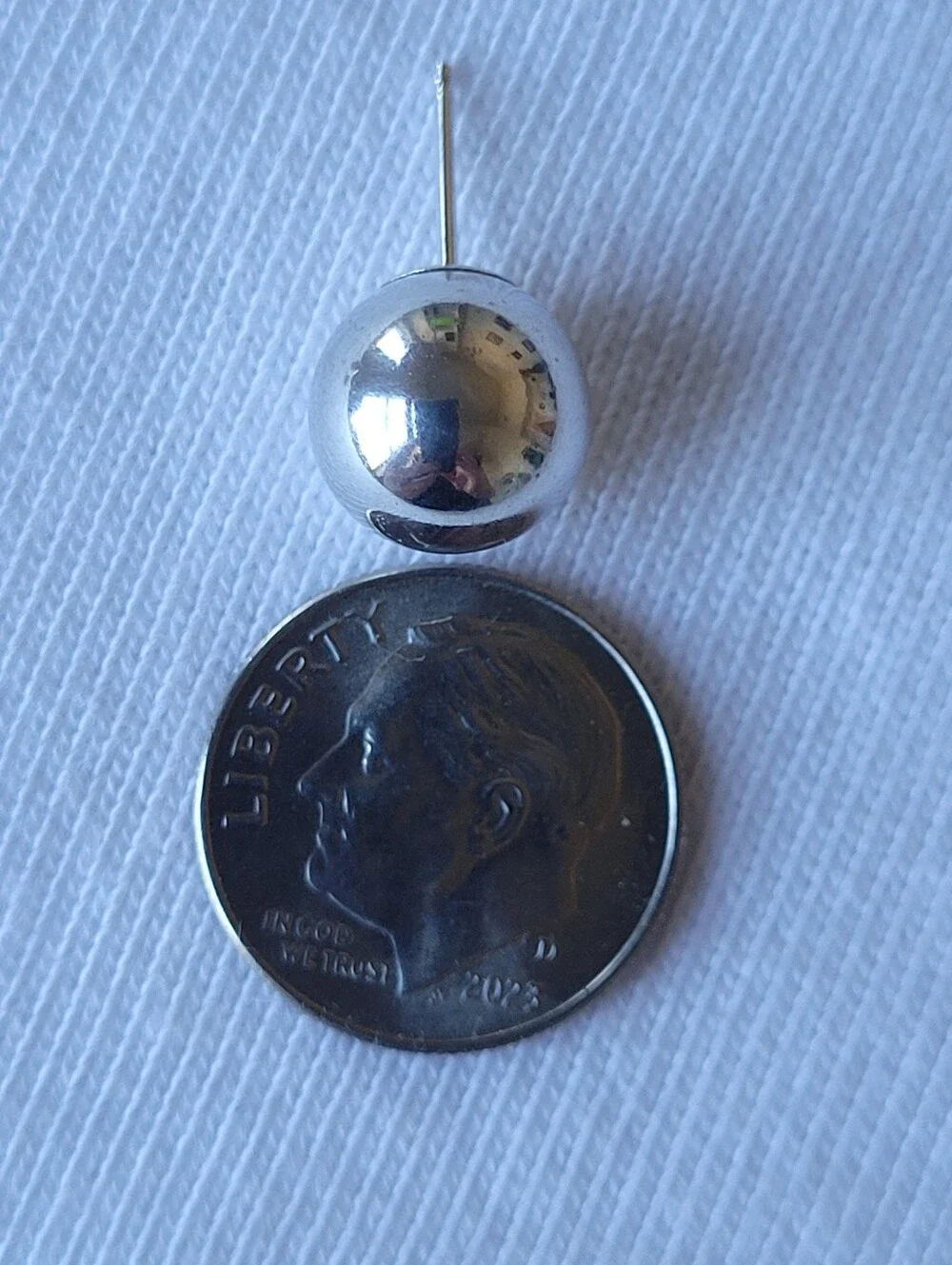 10mm Vintage Silver-plated Bead Post Earrings